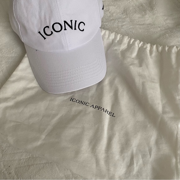 Iconic Apparel. White Iconic Baseball Cap. OS - Picture 4 of 4